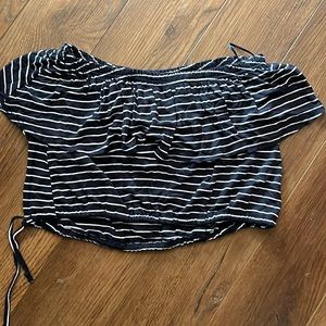 Navy blue striped halter